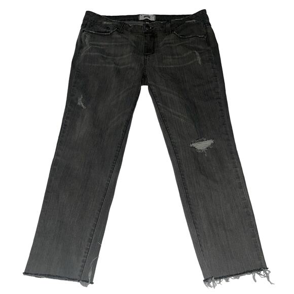 Paige Designer Jeans Boyfriend Canyon Gray Wash Distressed Stretch Jeans 29 - Picture 1 of 11